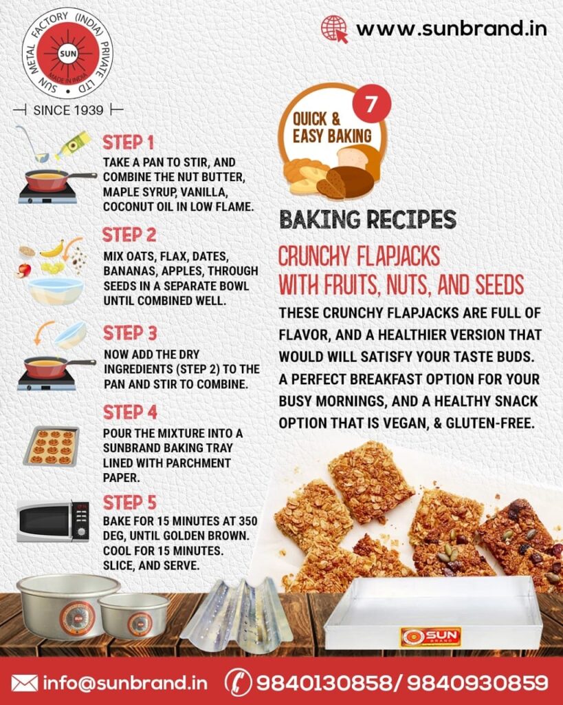 flapjack with fruits, nuts and seeds recipe